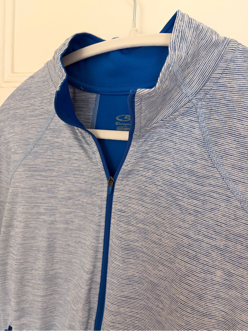 Champion Blue Striped Zip-Up Lightweight Hoodie